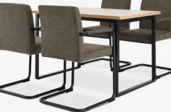 Best AABENRAA + ESPEMesa AABENRAA L120 roble cálido + 4 sillas ESPE oliva/negro Mesas De Comedor|Conjuntos De Comedor