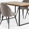 Hot AABENRAA + KOKKEDALMesa AABENRAA L120 roble + 4 sillas KOKKEDAL terciopelo gris Mesas De Comedor|Conjuntos De Comedor