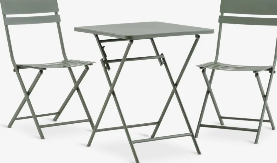 Hot ABORGConjunto de balcón ABORG A60xL60 verde Conjuntos Mesa Y Sillas De Jardín