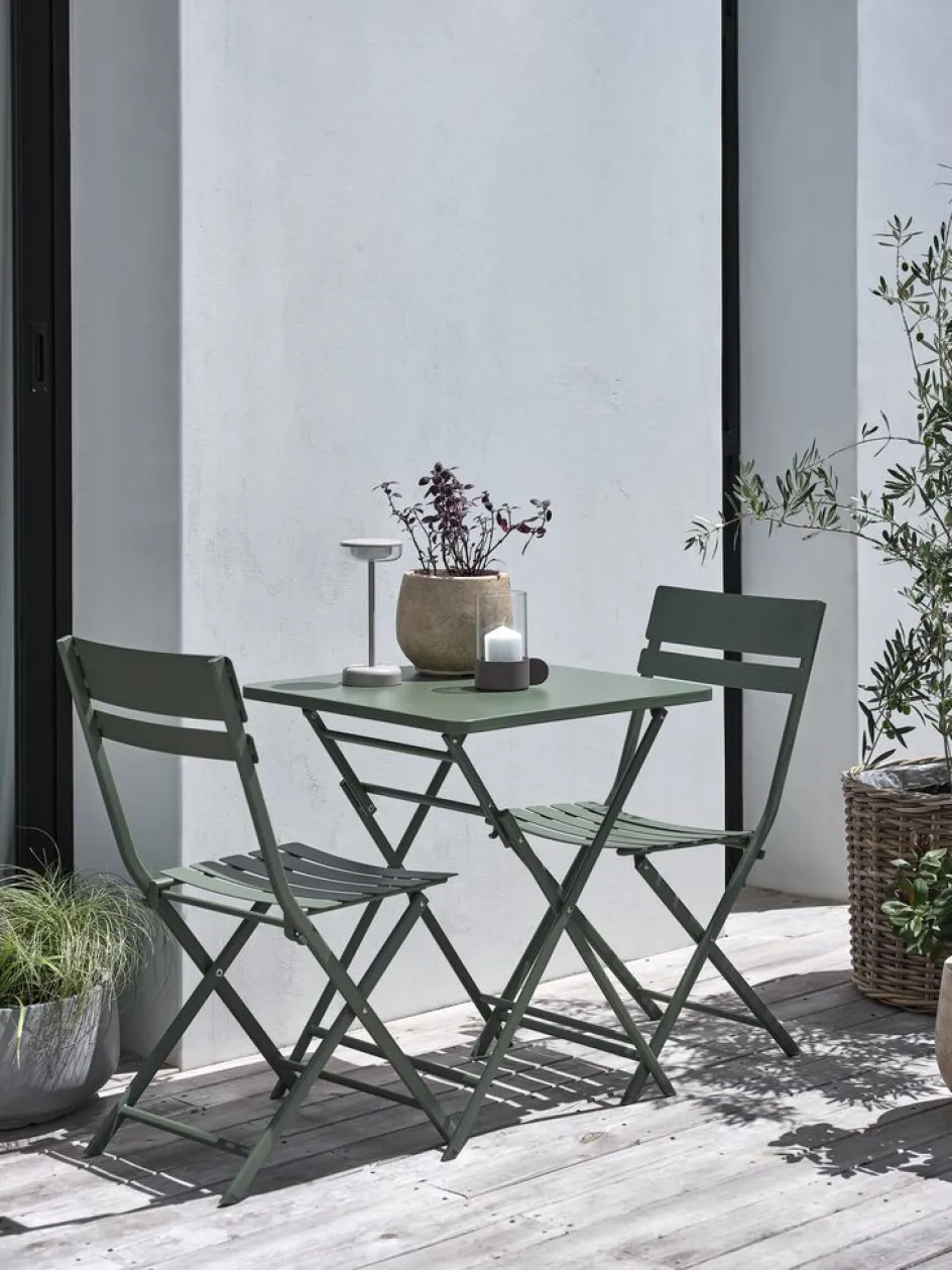 Hot ABORGConjunto de balcón ABORG A60xL60 verde Conjuntos Mesa Y Sillas De Jardín
