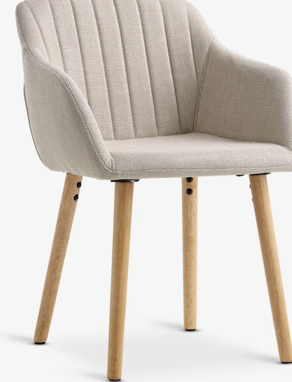 Online ADSLEVSilla de comedor ADSLEV tela beis/color roble natural Sillas De Comedor