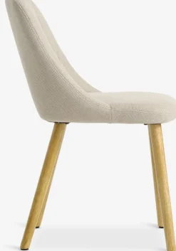 Outlet ADSLEVSilla de comedor ADSLEV sin reposabrazos beis/roble natural Sillas De Comedor