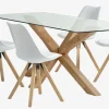 Sale AGERBY + BLOKHUSMesa AGERBY L190 roble natural + 4 sillas BLOKHUS blanco Mesas De Comedor|Conjuntos De Comedor