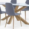 New AGERBY + JONSTRUPMesa AGERBY L190 roble natural +4 sillas JONSTRUP azul claro Mesas De Comedor|Conjuntos De Comedor