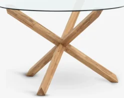 Clearance AGERBYMesa de comedor AGERBY Ø119 cristal/roble natural Mesas De Comedor