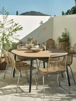 Sale AKTIVEN + MIDDAGSBERGETMesa AKTIVEN L118/168 + 4 sillas MIDDAGSBERGET natural Conjuntos Mesa Y Sillas De Jardín