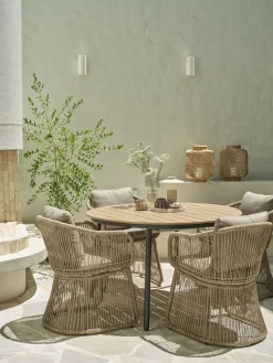 AKTIVENMesa de jardín AKTIVEN Ø118xL118/168 natural Mesas De Jardín