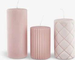 Best ALFREDVela pilar ALFRED rosa juego de 3 Velas Y Servilletas|Velas Y Servilletas