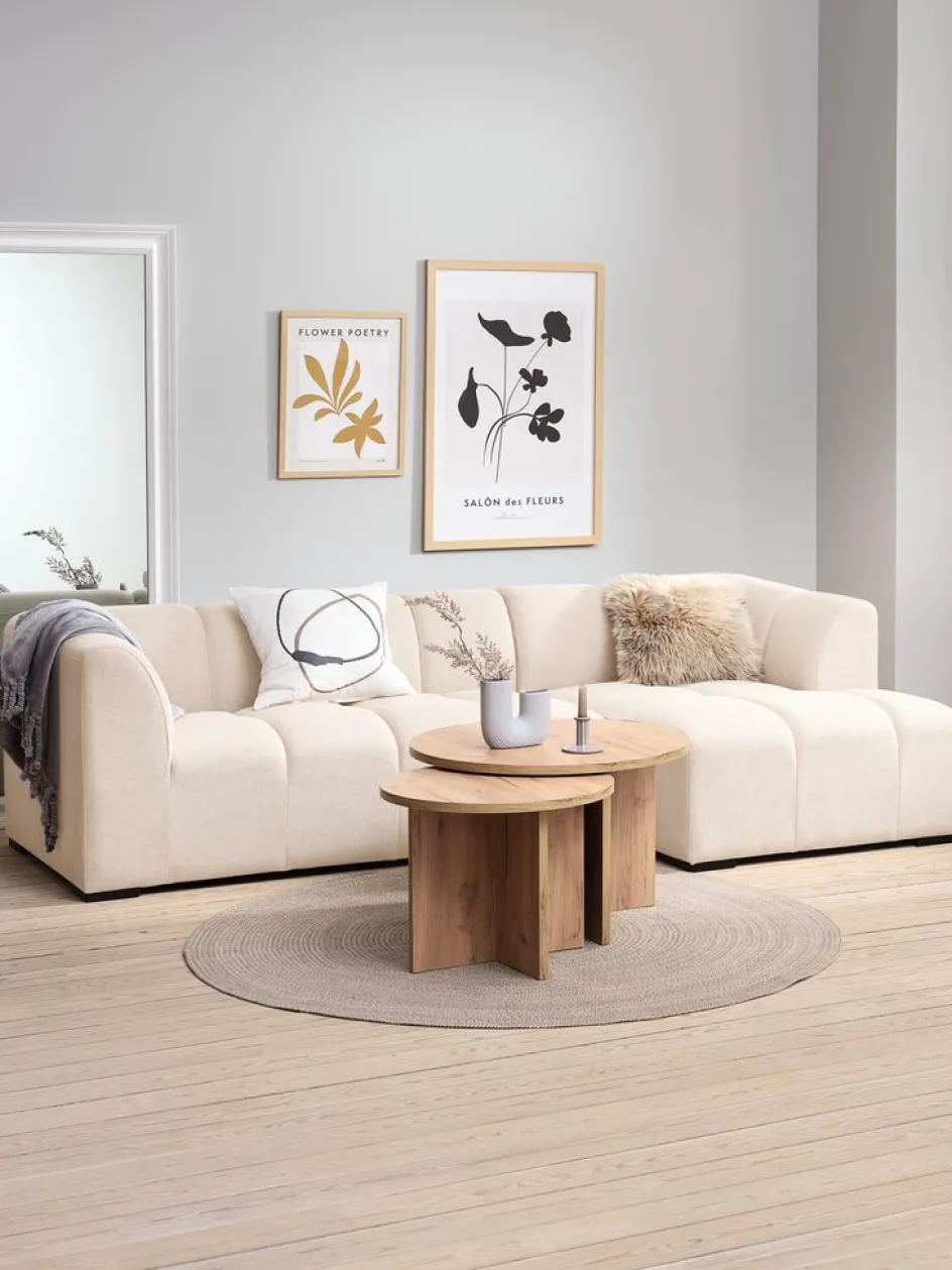 ALLESESofá ALLESE chaise longue derecha tela beis 2 Plazas|3 Plazas