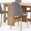 Sale ALLING + JONSTRUPMesa ALLING L100/163 roble cálido + 4 sillas JONSTRUP gris Mesas De Comedor|Conjuntos De Comedor