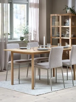 Online ALSTED + BRANDEMesa ALSTED L160 roble natural + 4 sillas BRANDE beis Mesas De Comedor|Conjuntos De Comedor