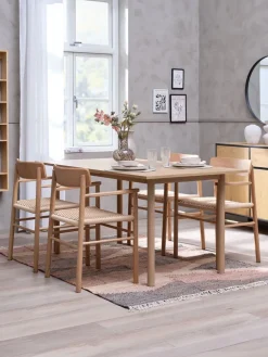 Clearance ALSTED + ISLEVMesa ALSTED L160 roble + 4 sillas ISLEV roble reposabrazos Mesas De Comedor|Conjuntos De Comedor