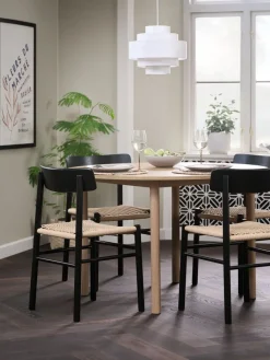 Online ALSTED + ISLEVMesa ALSTED Ø120 roble natural +4 sillas ISLEV negro/natural Mesas De Comedor|Conjuntos De Comedor