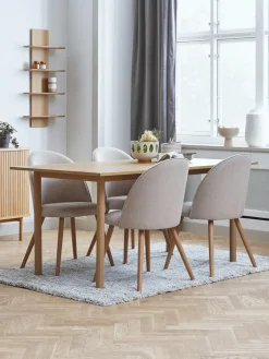 ALSTED + THORUPMesa ALSTED L160 roble natural + 4 sillas THORUP beis/roble Mesas De Comedor|Conjuntos De Comedor