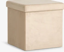 Discount AUNINGPuf AUNING 38x38 con almacenaje terciopelo arena oscuro Pufs|Pufs