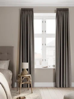 Best AUSTRACortina AUSTRA 1x140x300 terciopelo marrón Cortinas Gruesas