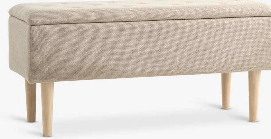 Outlet BADSTEDBanco BADSTED con almacenaje tela beis/color roble Bancos|Bancos