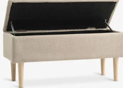 Outlet BADSTEDBanco BADSTED con almacenaje tela beis/color roble Bancos|Bancos