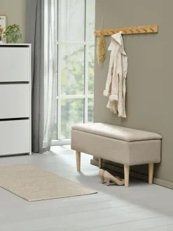 Outlet BADSTEDBanco BADSTED con almacenaje tela beis/color roble Bancos|Bancos
