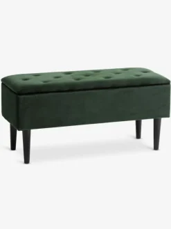 New BADSTEDBanco BADSTED con almacenaje terciopelo /negro Bancos|Bancos