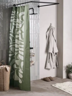 Hot BAGGETORPPLUSCortina de ducha BAGGETORP 180x200 verde oliva Cortinas De Baño