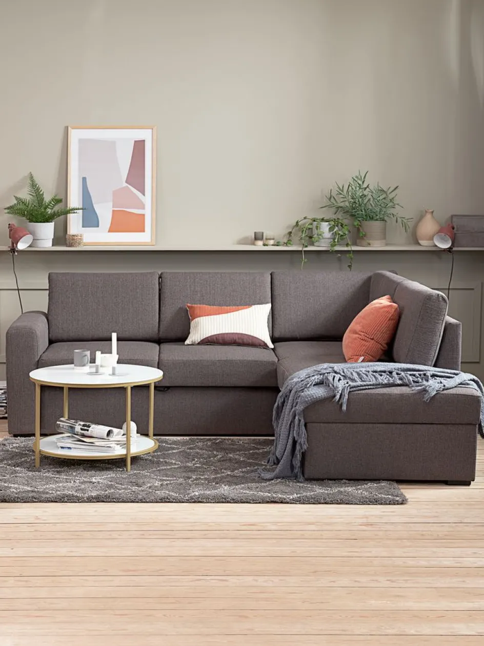 New BEDSTEDSofá cama con chaise longue BEDSTED gris Sofás Cama|Sofás Cama