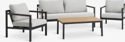 Discount BEJSTRUPConjunto muebles jardín BEJSTRUP 4 plazas gris Conjuntos Mesa Y Sillas De Jardín|Muebles De Jardín