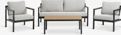 Discount BEJSTRUPConjunto muebles jardín BEJSTRUP 4 plazas gris Conjuntos Mesa Y Sillas De Jardín|Muebles De Jardín