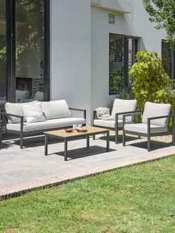 Discount BEJSTRUPConjunto muebles jardín BEJSTRUP 4 plazas gris Conjuntos Mesa Y Sillas De Jardín|Muebles De Jardín