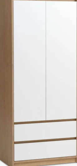 Best BILLUNDArmario BILLUND 80x193 blanco/color roble natural Armarios|Todos Los Armarios