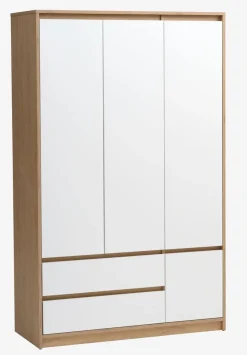 Outlet BILLUNDArmario BILLUND 119x193 blanco/color roble natural Armarios|Todos Los Armarios