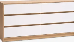 Sale BILLUNDCómoda BILLUND 3+3 cajones blanco/roble natural Cómodas|Cómodas