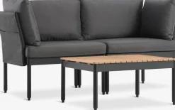 Outlet BJORLIConjunto jardín modular BJORLI 2 plazas negro Conjuntos Mesa Y Sillas De Jardín|Muebles De Jardín