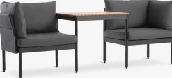 Outlet BJORLIConjunto jardín modular BJORLI 2 plazas negro Conjuntos Mesa Y Sillas De Jardín|Muebles De Jardín