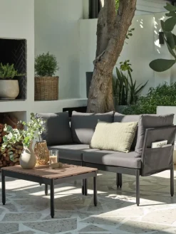 Outlet BJORLIConjunto jardín modular BJORLI 2 plazas negro Conjuntos Mesa Y Sillas De Jardín|Muebles De Jardín