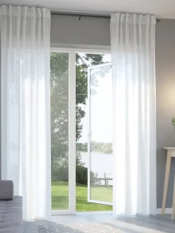 Outlet BOLMENCortina BOLMEN 1x140x300 ondulada blanco crudo Gasa