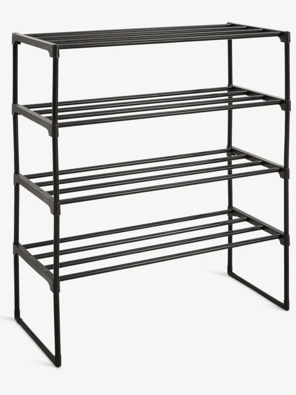 Online BORNHOLMZapatero BORNHOLM 4 estantes negro Zapateros|Zapateros
