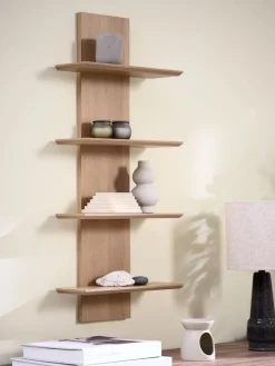 New BORUMEstante de pared BORUM 4 estantes color roble natural Baldas|Baldas