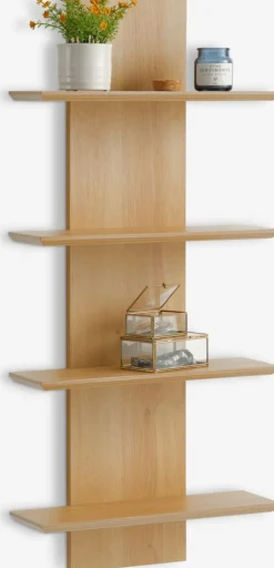 New BORUMEstante de pared BORUM 4 estantes color roble natural Baldas|Baldas