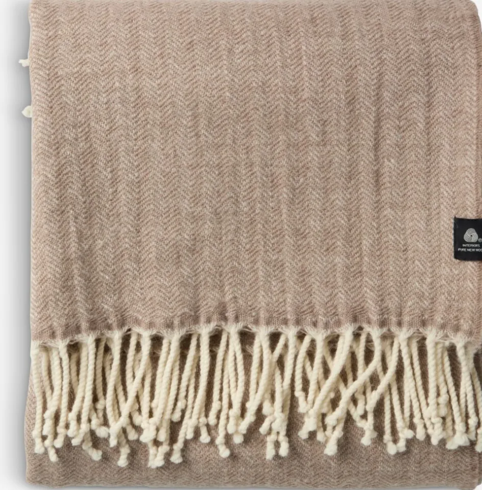 Online BRUNIAManta de lana BRUNIA 130x170 beis Mantas