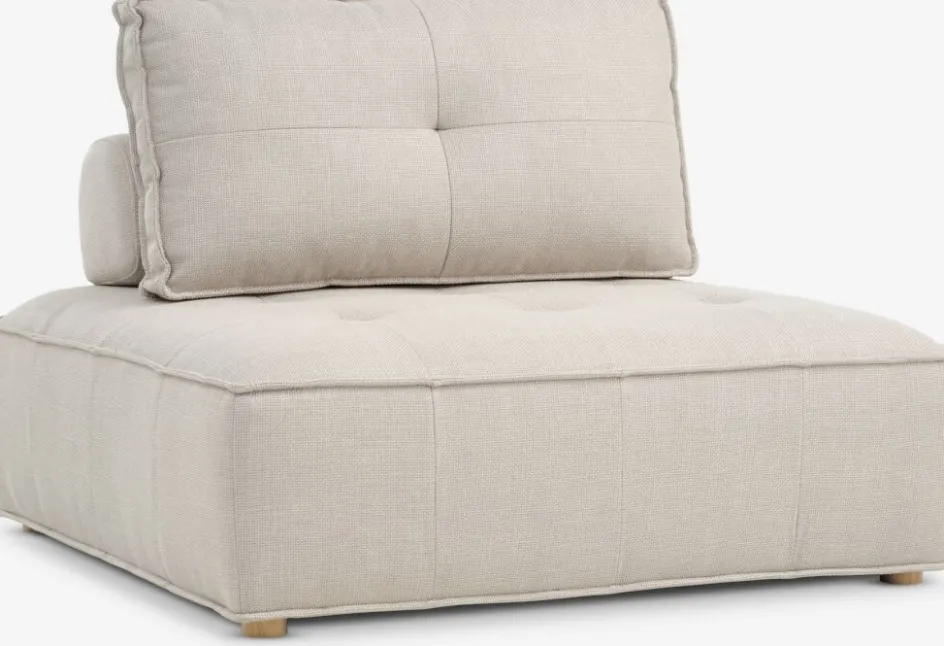 Outlet DAGSTRUPPuf DAGSTRUP con respaldo tela beis Sillones