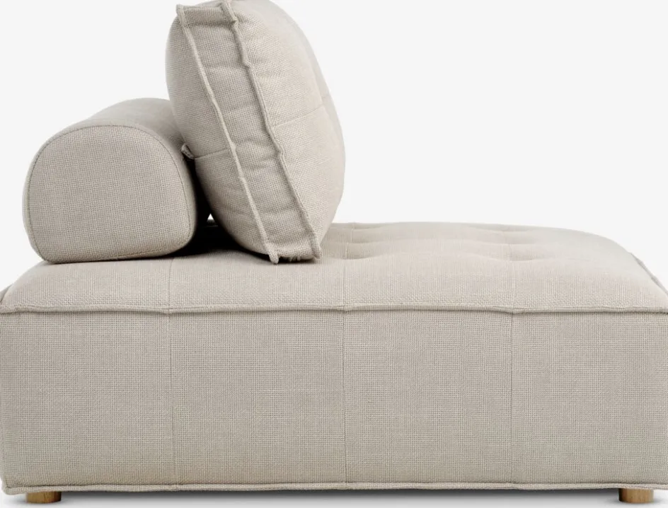 Outlet DAGSTRUPPuf DAGSTRUP con respaldo tela beis Sillones