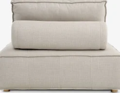 Outlet DAGSTRUPPuf DAGSTRUP con respaldo tela beis Sillones