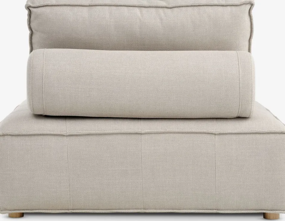 Outlet DAGSTRUPPuf DAGSTRUP con respaldo tela beis Sillones