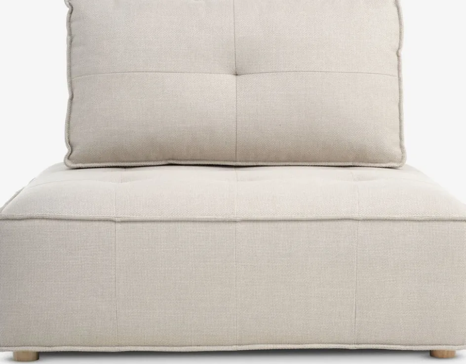 Outlet DAGSTRUPPuf DAGSTRUP con respaldo tela beis Sillones