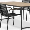 Outlet DAGSVAD + NABEMesa FAUSING L190 + 4 sillas NABE negro Conjuntos Mesa Y Sillas De Jardín