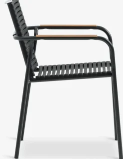 Outlet DAGSVAD + NABEMesa FAUSING L190 + 4 sillas NABE negro Conjuntos Mesa Y Sillas De Jardín