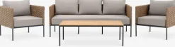 Sale DAMFENNERConjunto muebles jardín DAMFENNER 5 plazas natural Conjuntos Mesa Y Sillas De Jardín|Muebles De Jardín
