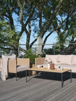 Sale DAMFENNERConjunto muebles jardín DAMFENNER 5 plazas natural Conjuntos Mesa Y Sillas De Jardín|Muebles De Jardín