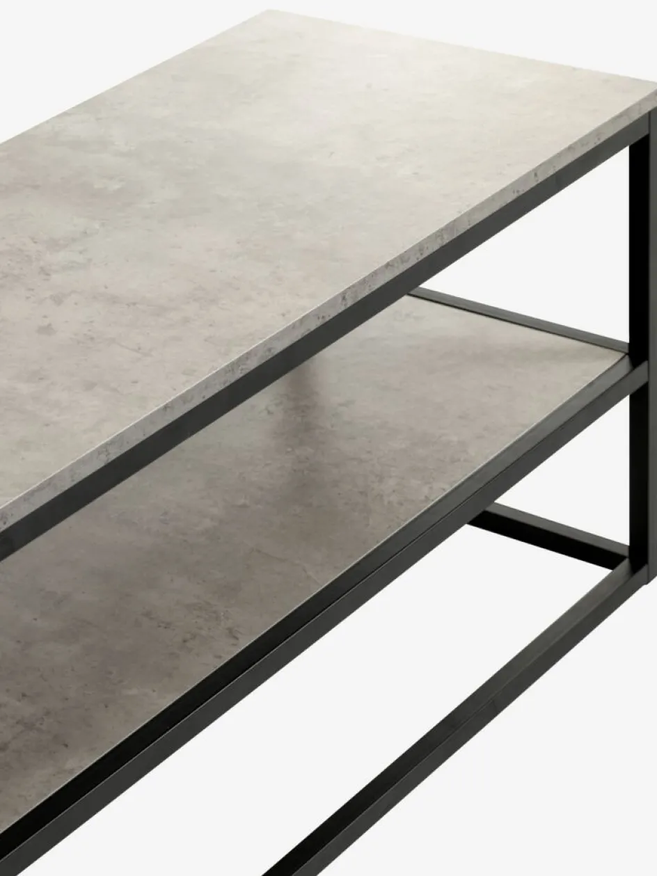 Discount DOKKEDALMueble TV DOKKEDAL 1 estante color hormigón/negro Muebles De TV